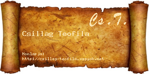 Csillag Teofila névjegykártya
